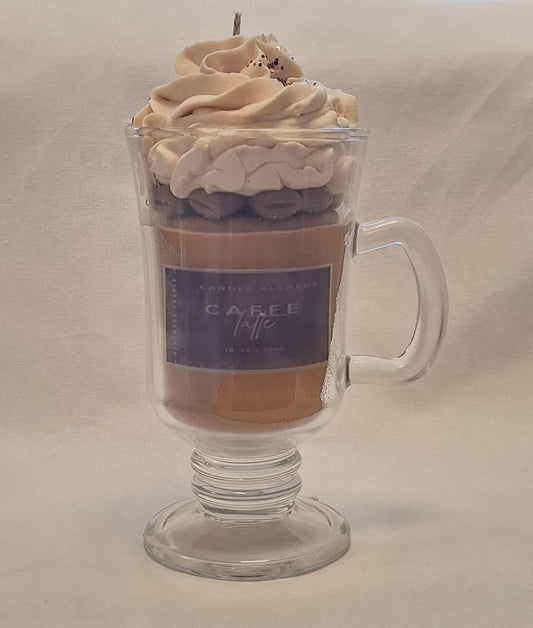 Coffee scented handmade jar candle in glass, hand poured with eco-friendly soy wax. Perfect for birthday gifts and cosy home décor.